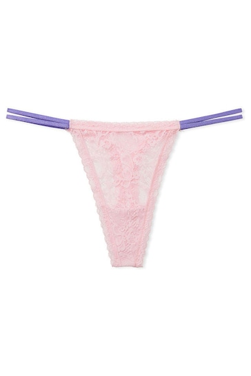 Victoria's Secret Pretty Blossom Pink Paisley Lace Thong Knickers