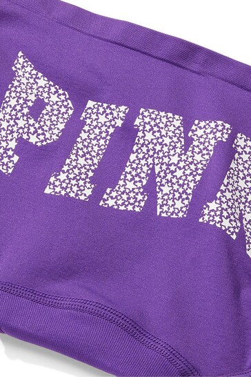 Victoria's Secret PINK Dark Purple Star Bikini Seamless Knickers