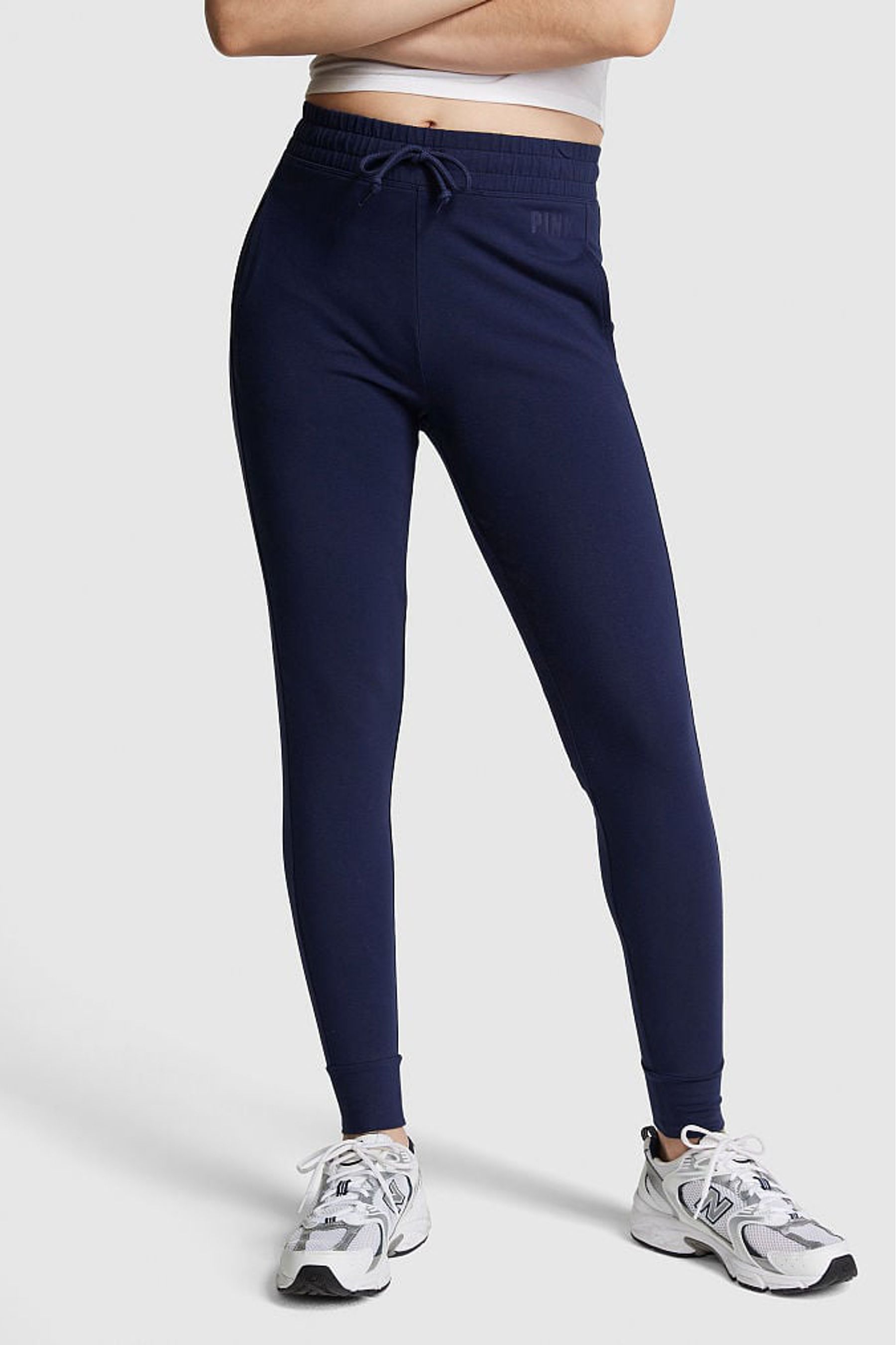 Buy Victoria s Secret PINK Midnight Navy Cotton High Waist Joggers