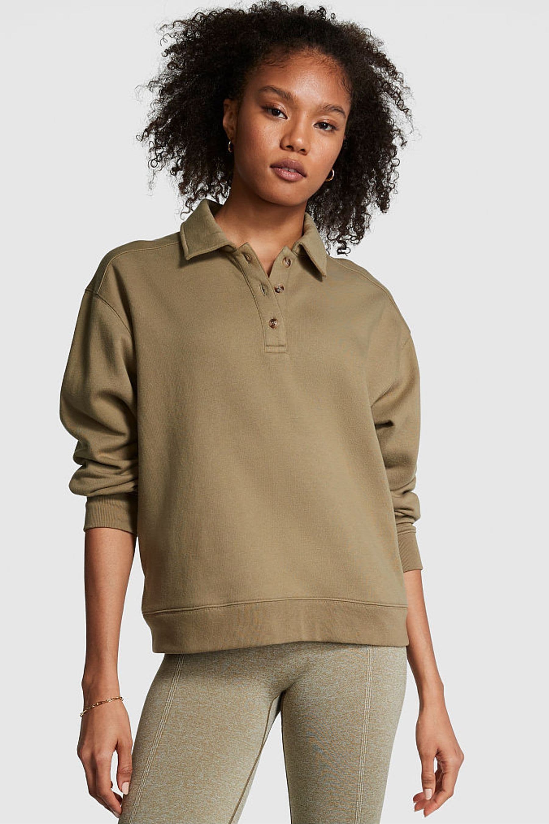 Olive green top polo sweatsuit