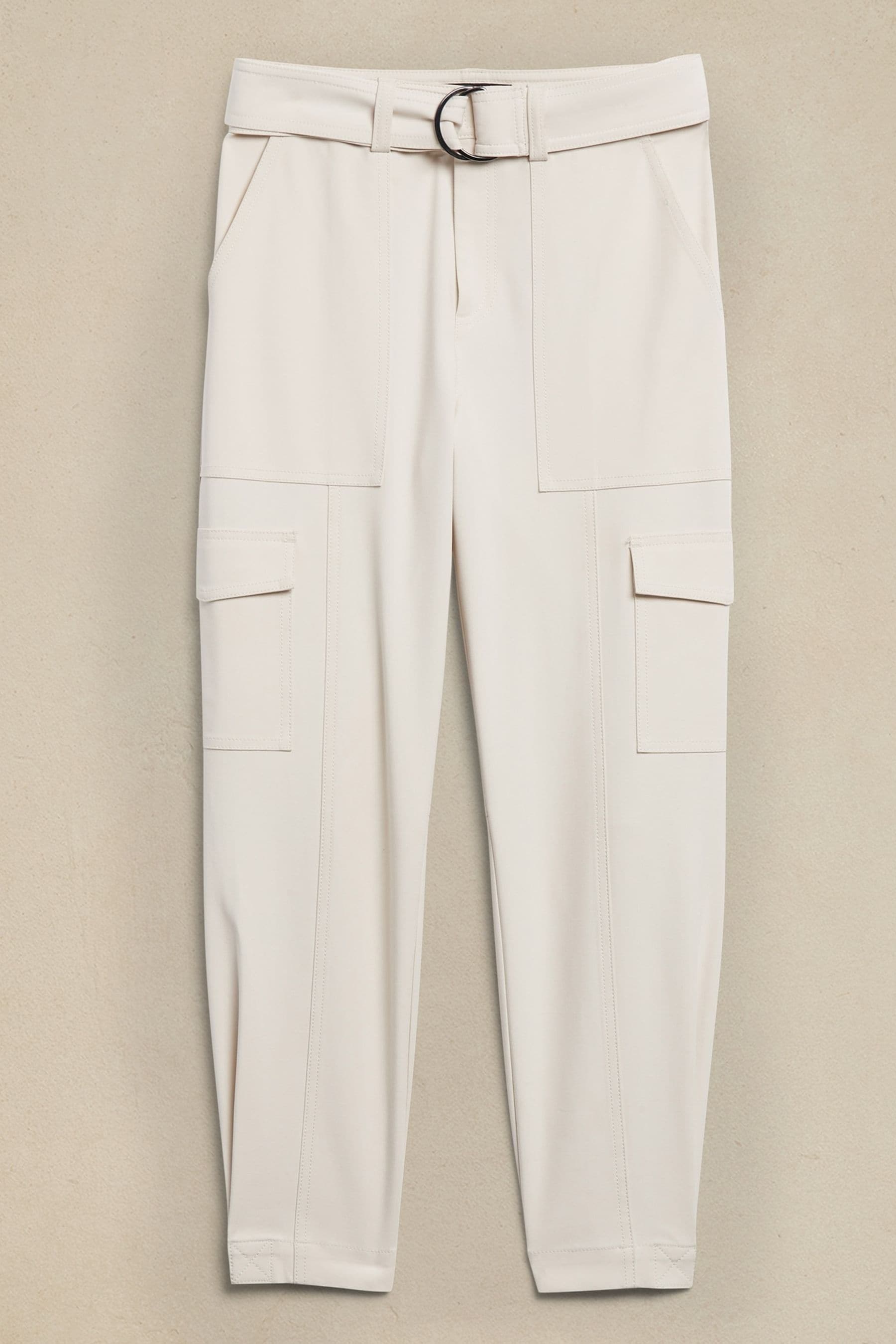 Banana Republic White Slim Refined Stretch Cargo Trousers