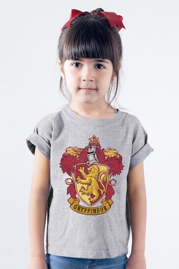 All + Every Heather Grey Harry Potter Gryffindor House Crest Kids T-Shirt