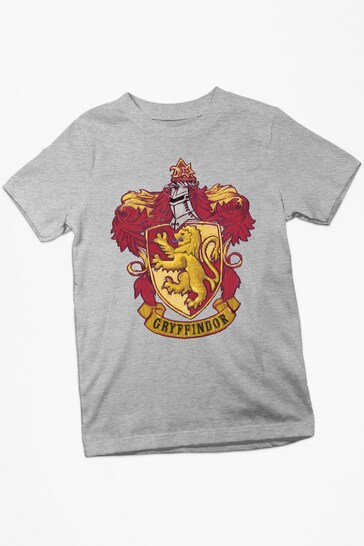 All + Every Heather Grey Harry Potter Gryffindor House Crest Kids T-Shirt