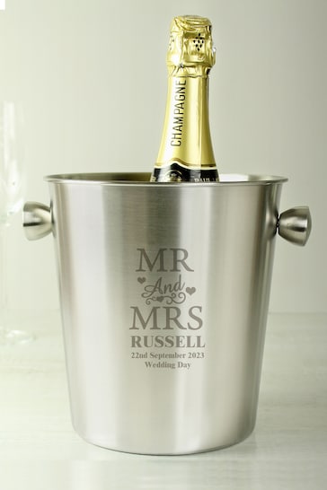 Personalised Mr & Mrs Stainless Steel Ice Bucket by PMC