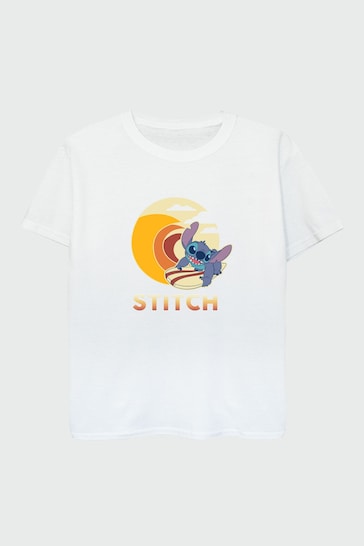 Brands In WHITE Lilo & Stitch Summer Wave Girls White T-Shirt