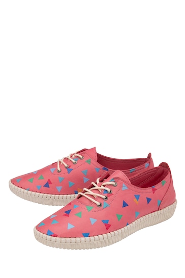 Lotus Footwear Pink Leather Casual Lace-Up Shoes