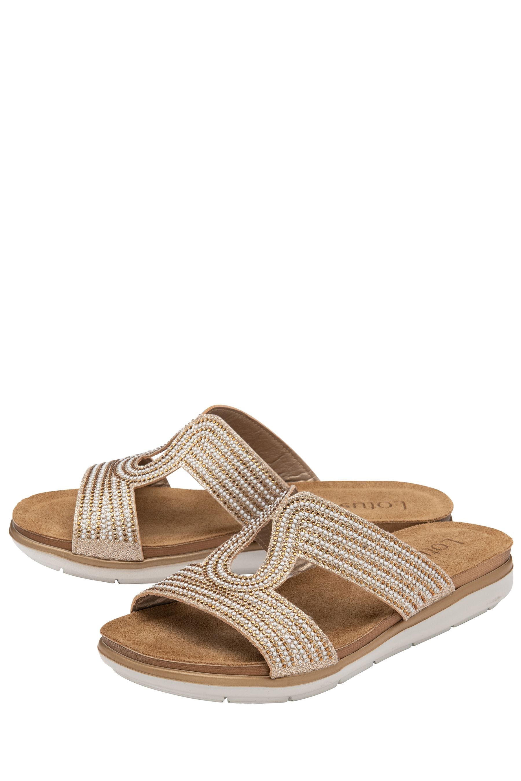 Lotus gold sandals hotsell