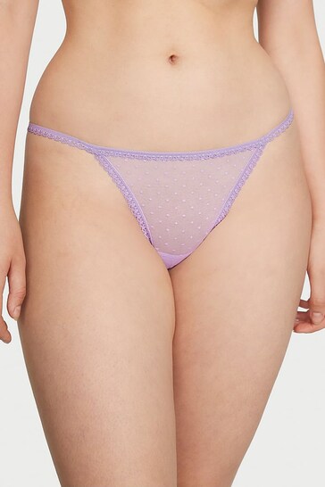 Victoria's Secret Jasmine Purple Lace Up G String Knickers