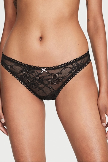 Victoria's Secret Black Lace Up Cheeky Knickers