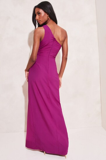 Buy Lipsy Purple Petite Cut Out One Shoulder Split Maxi Dress from the Next  UK online shop