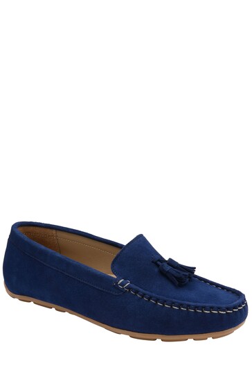 Ravel Navy Blue Suede Loafers