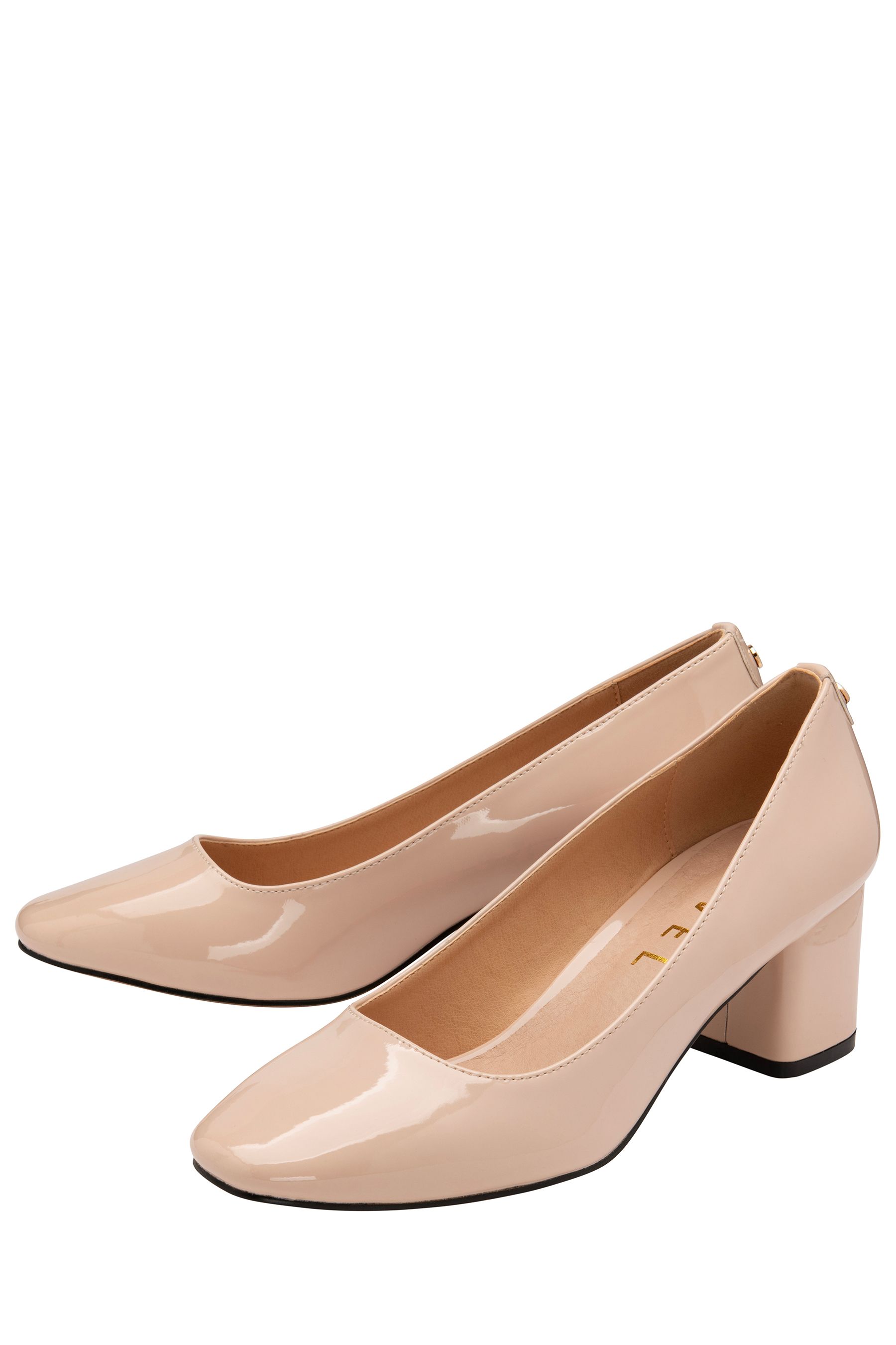Ravel Nude Patent Block Heel Shoes