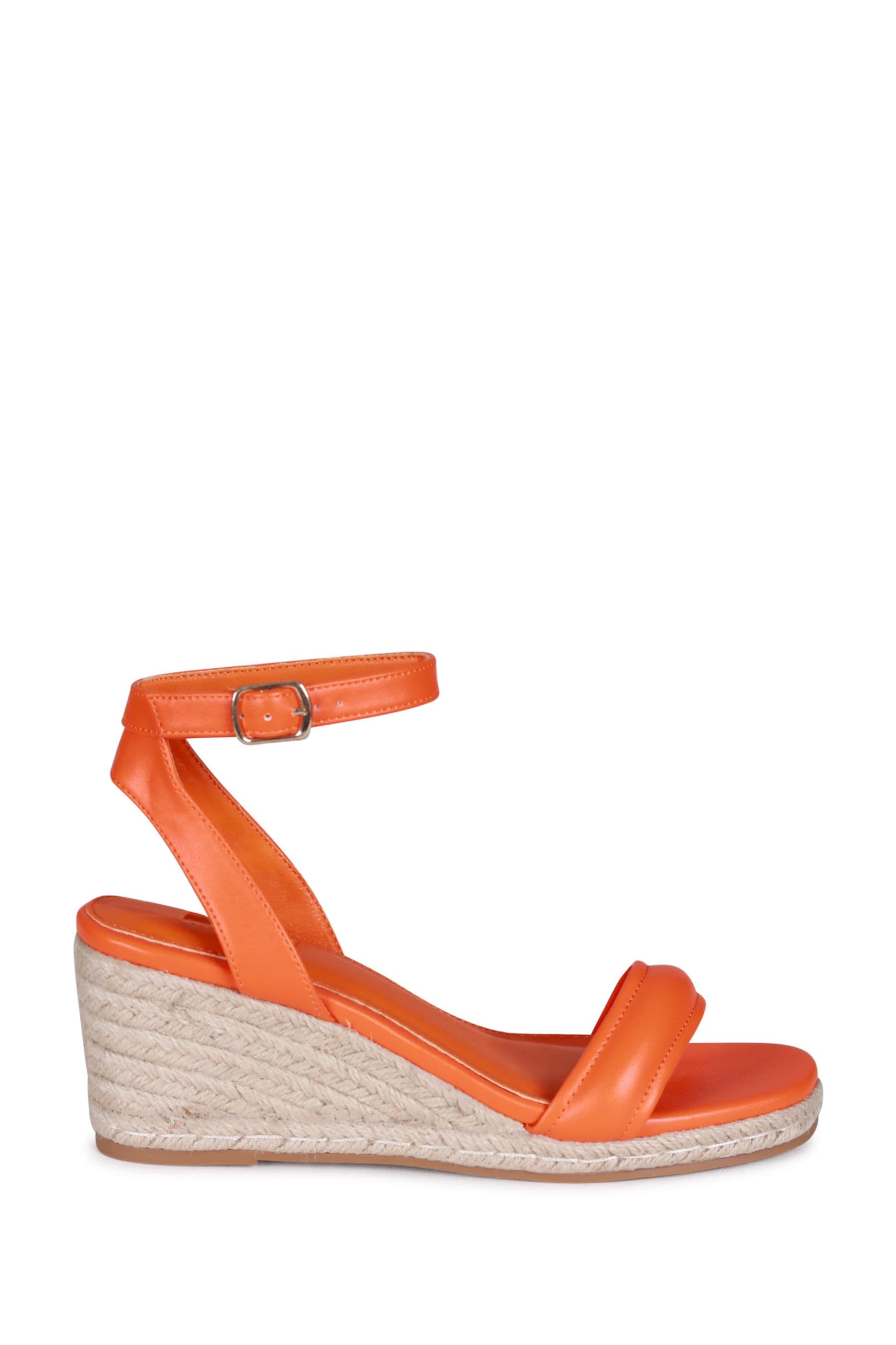Buy Linzi Orange Joelle Open Back Wedges With Crossover Ankle