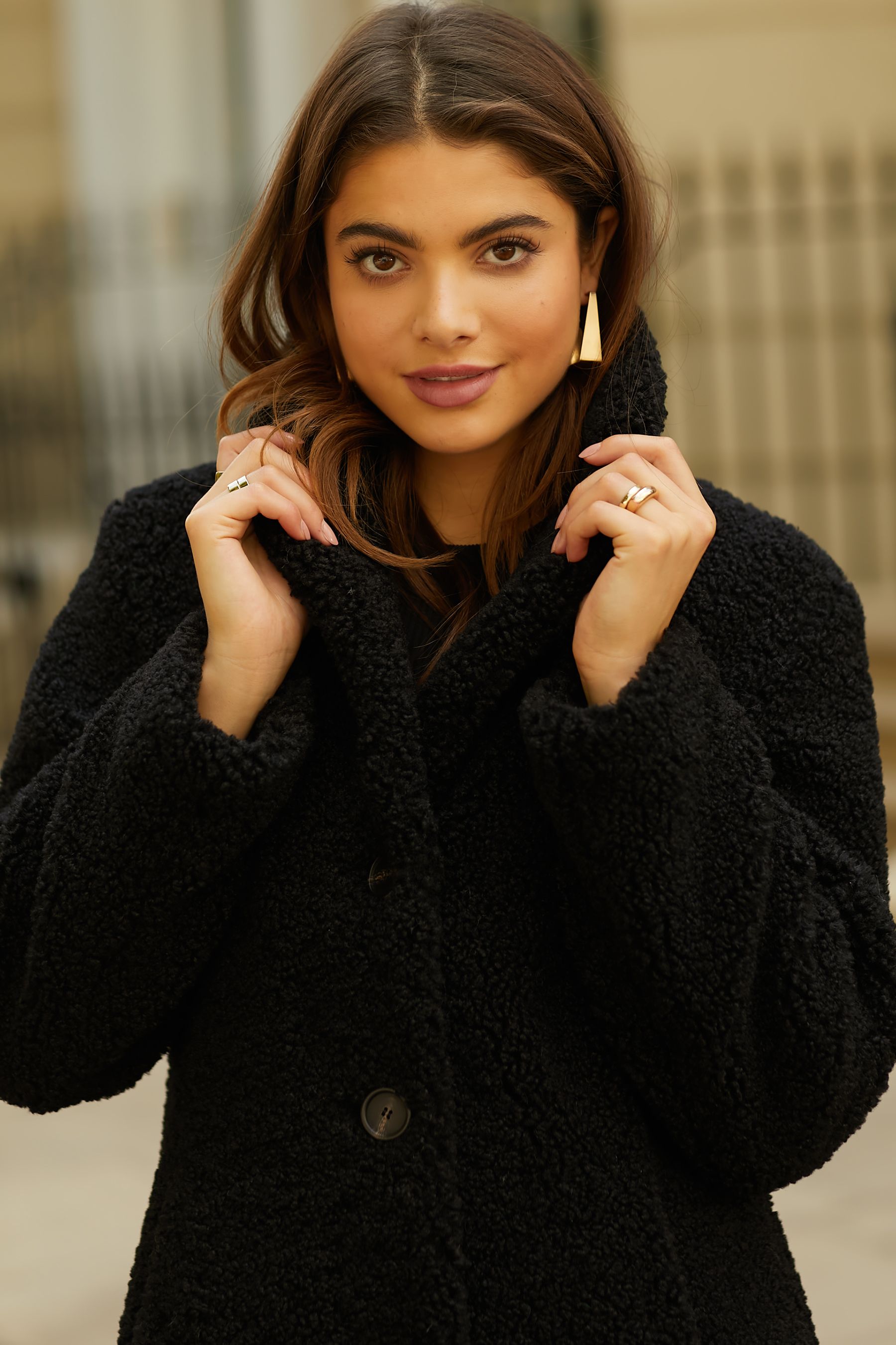 Black teddy coat uk deals