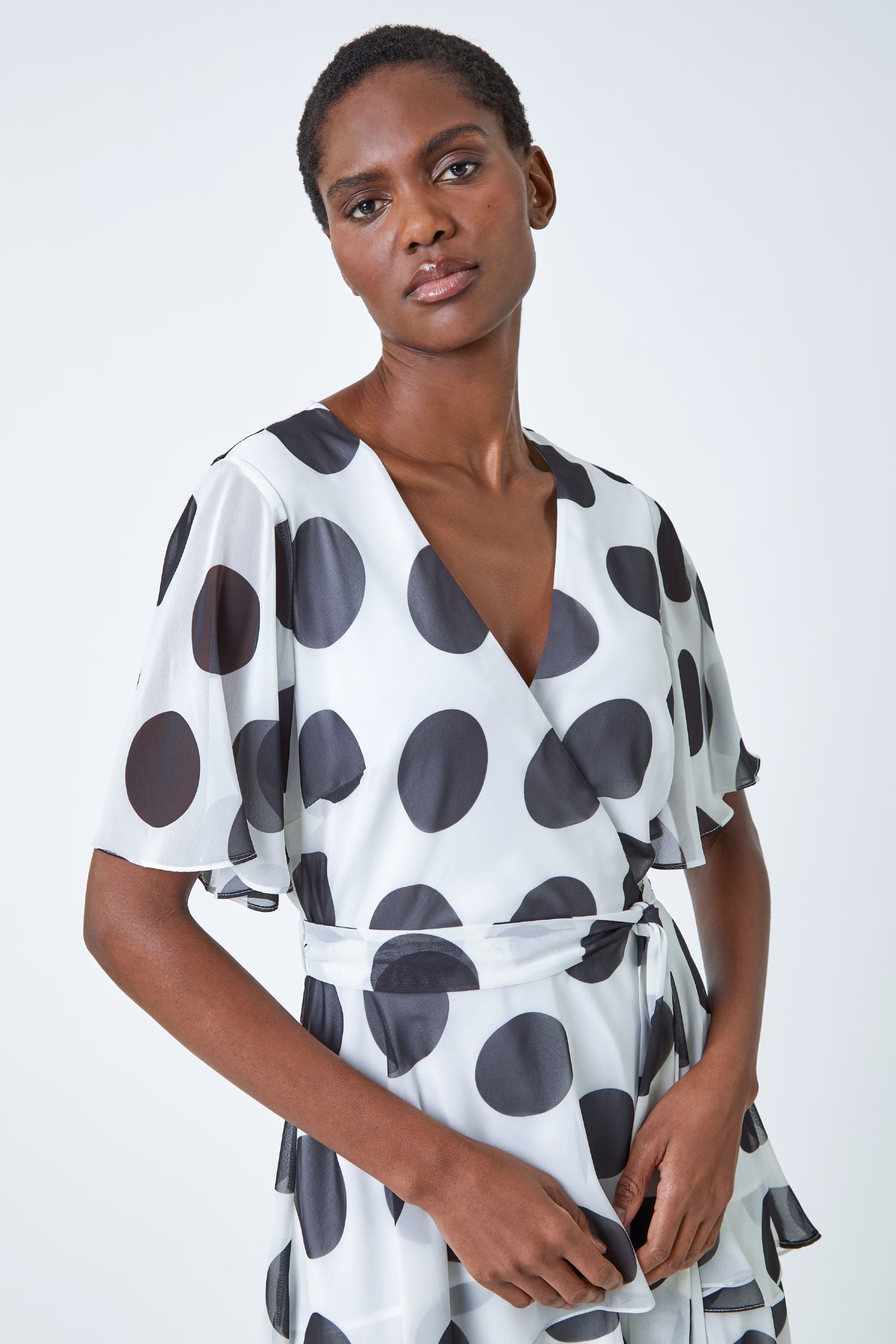 Roman polka top dot dress