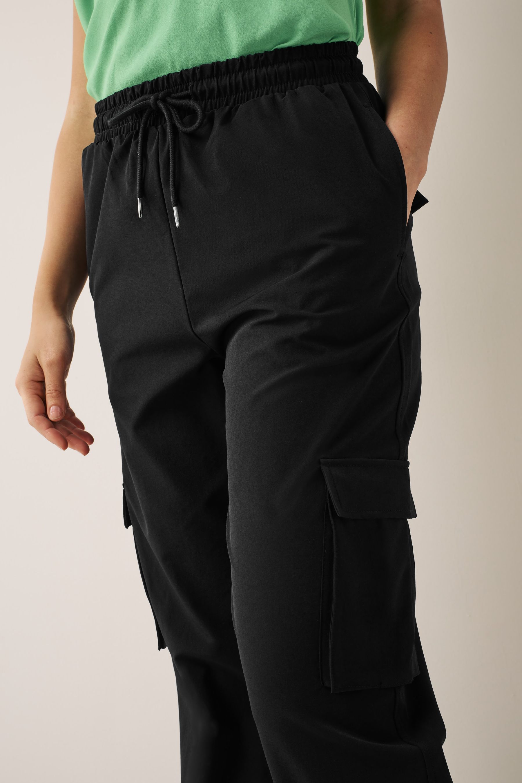 Black high waisted utility pants best sale