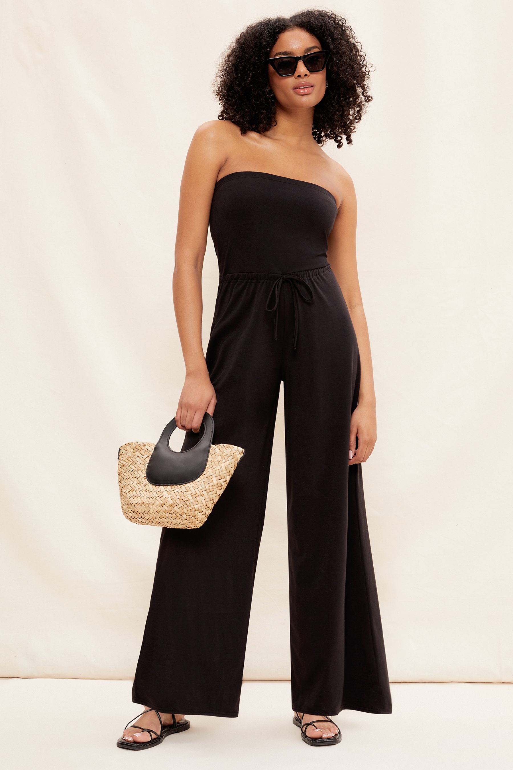 Bandeau shop belted jumpsuit
