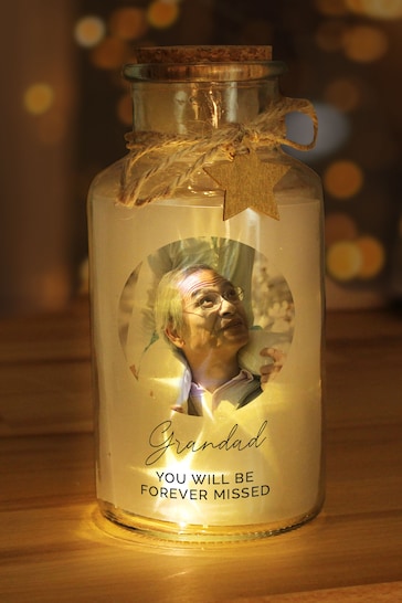 Personalised Photo Upload LED Glass Jar by PMC