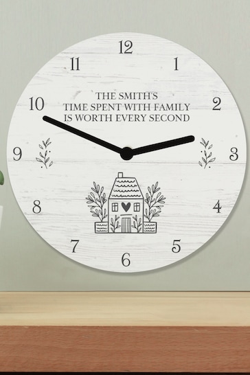 Personalised Home Wooden Clock by PMC