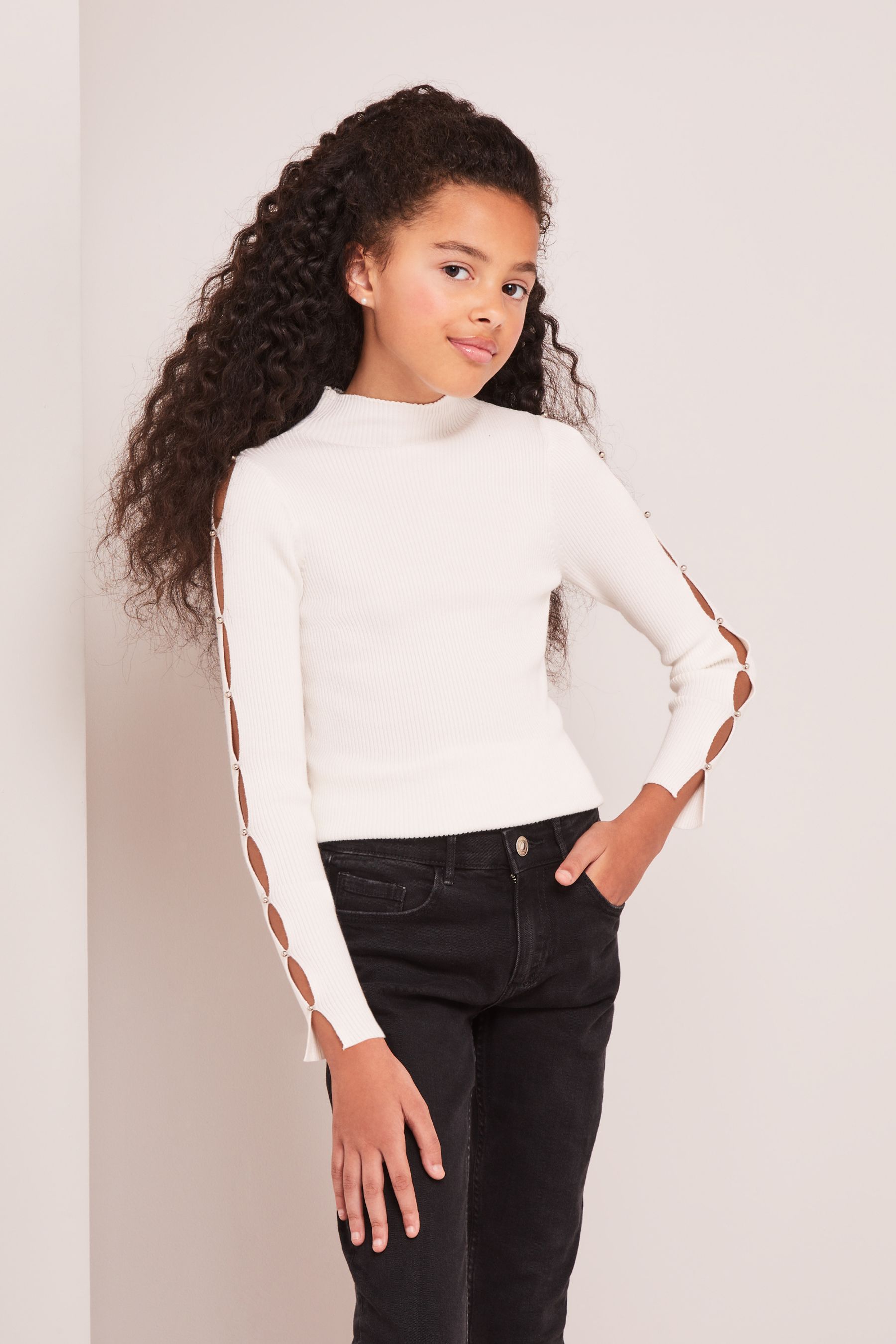 Pearl sleeve jumper on sale
