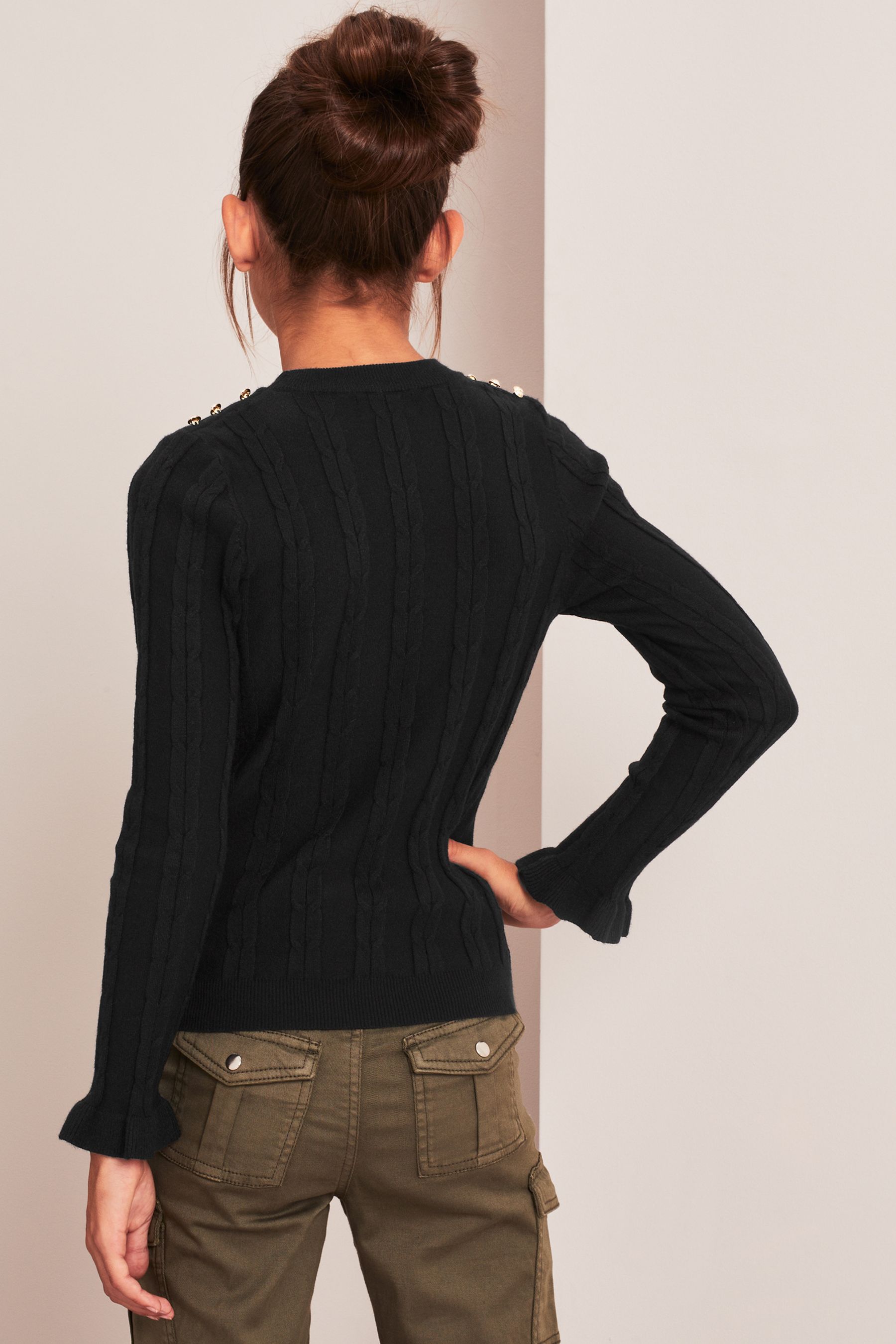 Black shop military jumper