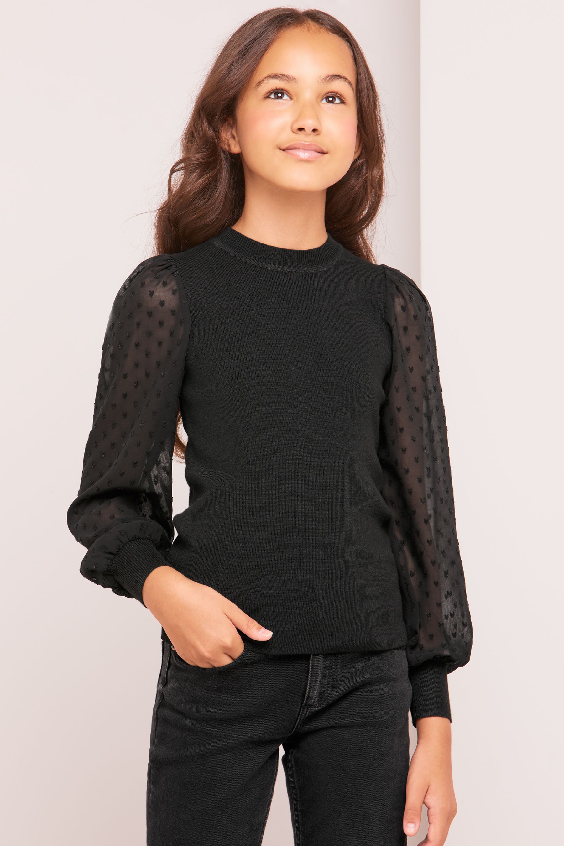 Organza sleeve jumper 2025