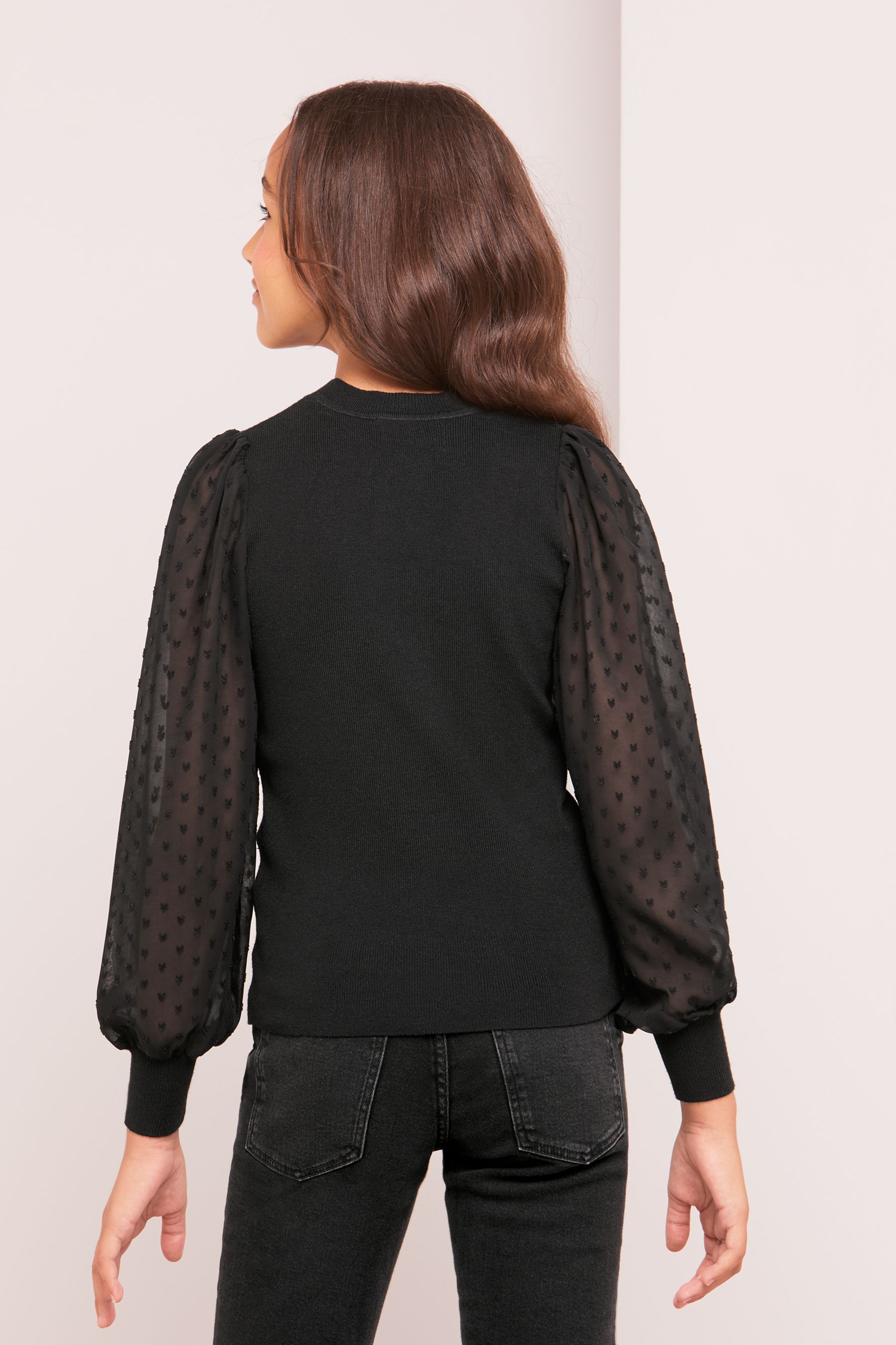 Organza sleeve outlet jumper