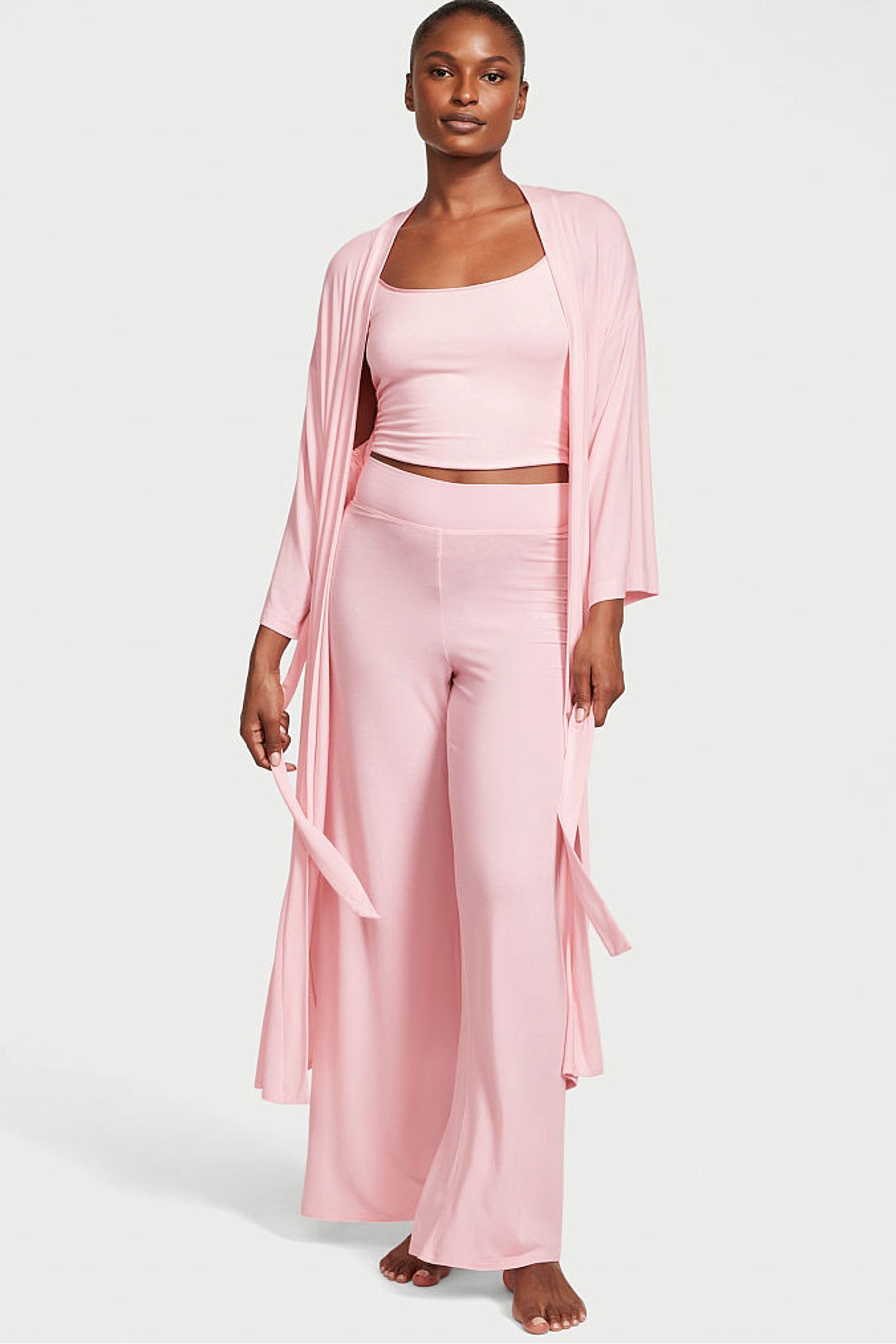 Buy Victoria s Secret Pretty Blossom Pink Modal Three Piece Pyjama