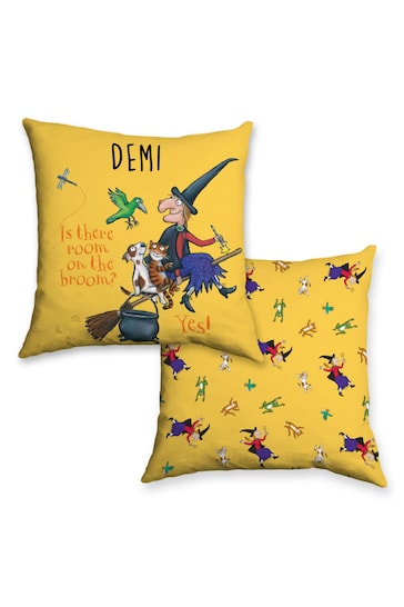 Personalised Yellow Room on the Broom Cushion by Star Editions