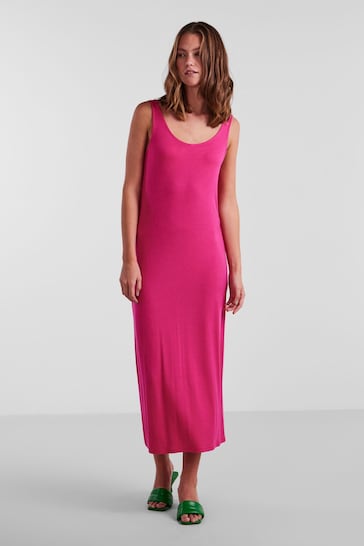 PIECES Pink Sleeveless Jersey Maxi Dress