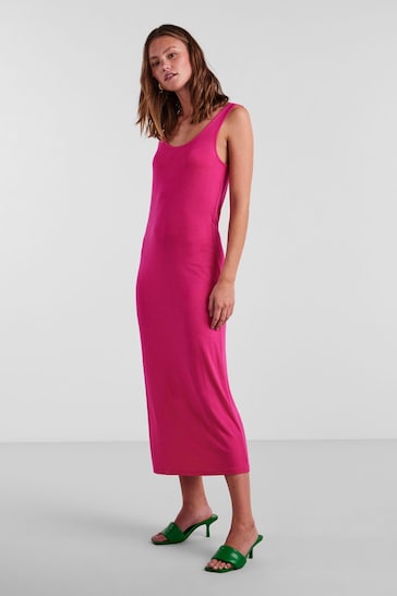 PIECES Pink Sleeveless Jersey Maxi Dress