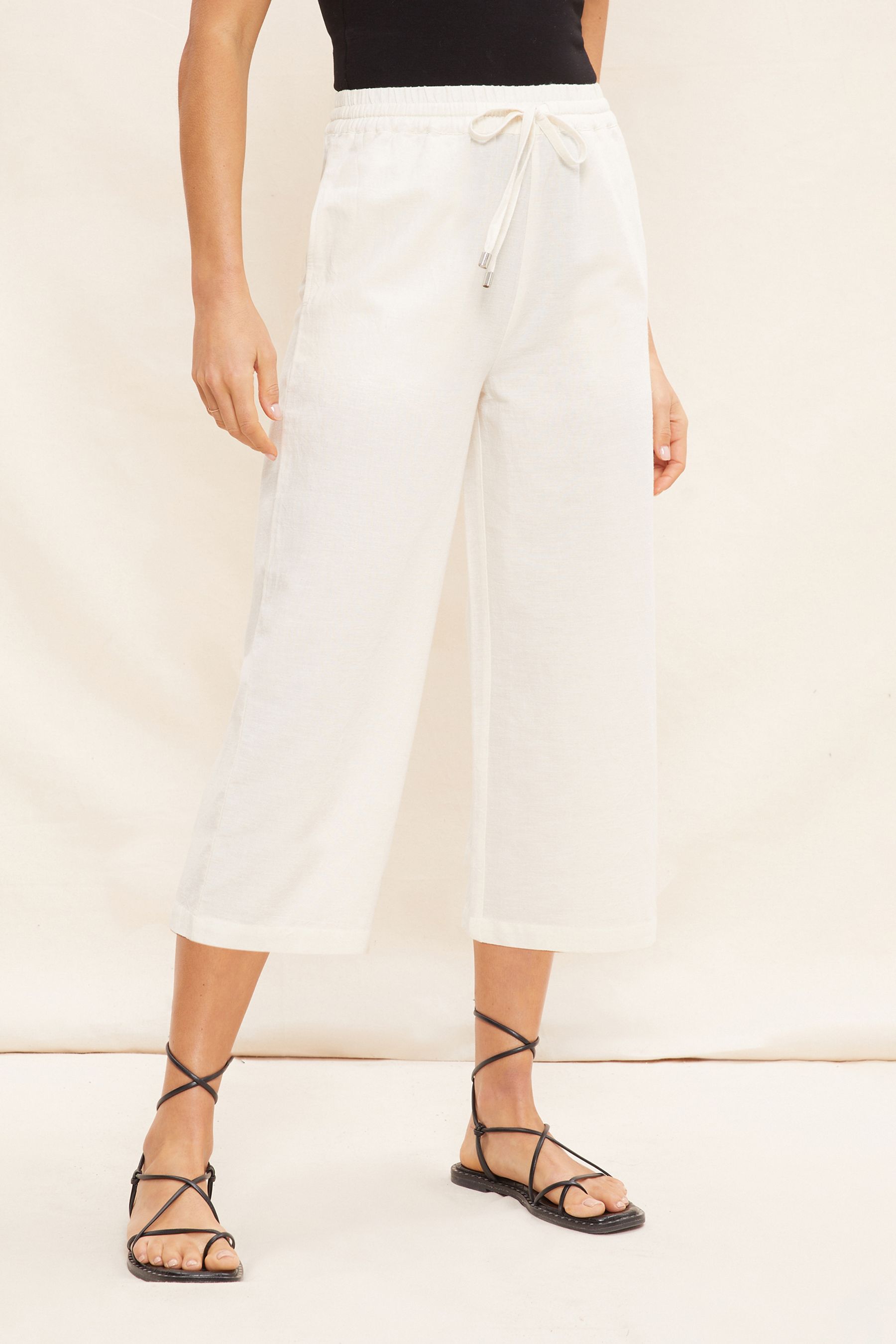High waisted cropped best sale linen pants