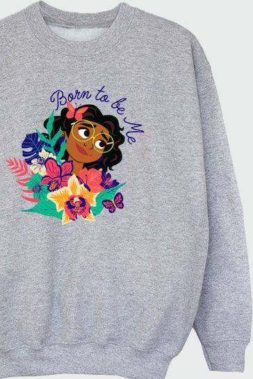 Brands In GREY Encanto Mirabel Born To Be Me Girls Heather Grey Sweatshirt by BrandsIn