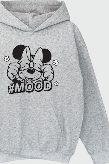 Brands In GREY Minnie Mouse Three Faces Girls White  Disney Hoodie
