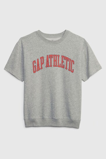 Gap Grey Logo Short Sleeve Crew Neck Sweat Top