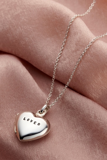 Personalised Small Heart Locket Necklace by Posh Totty
