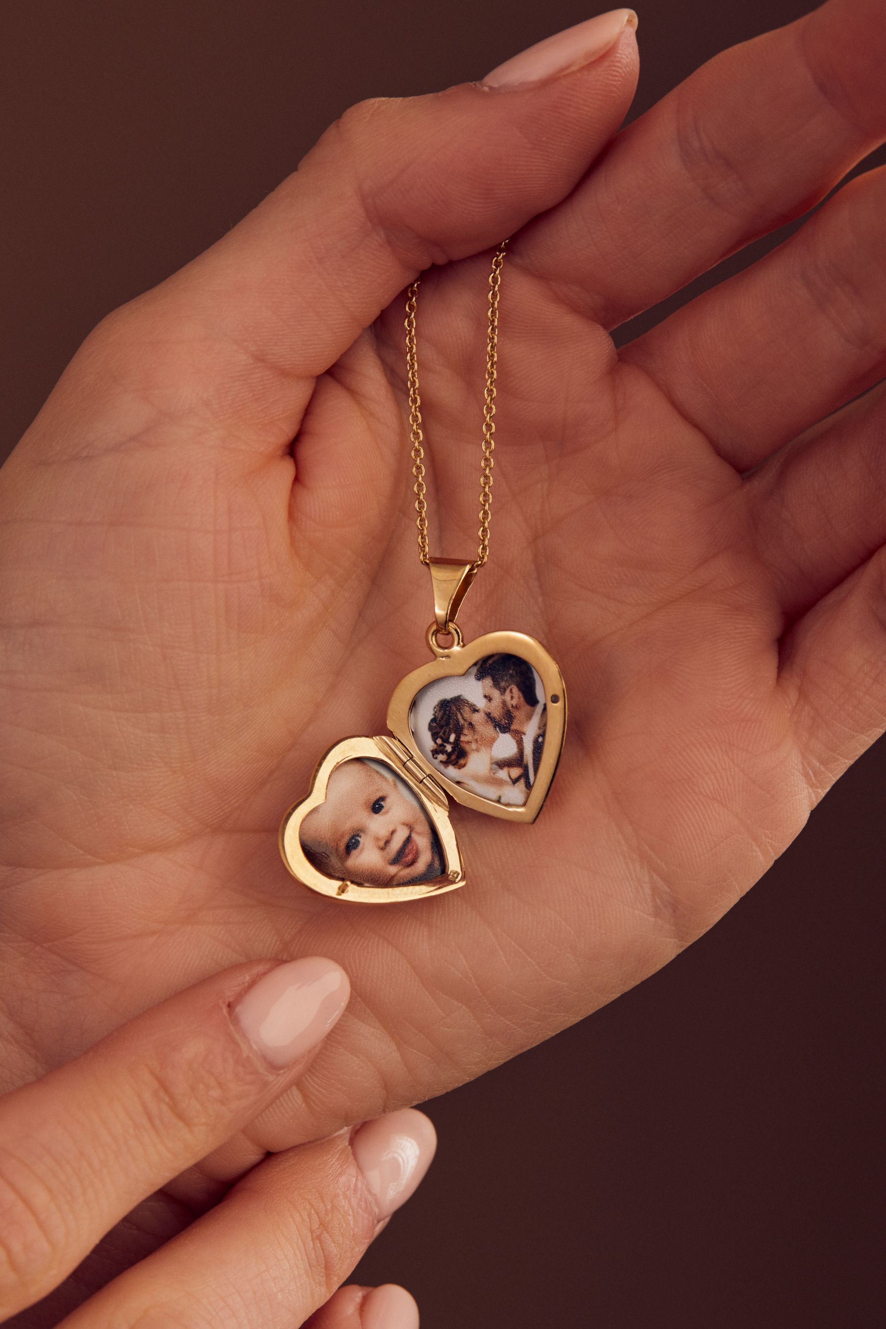 Mini heart top locket necklace