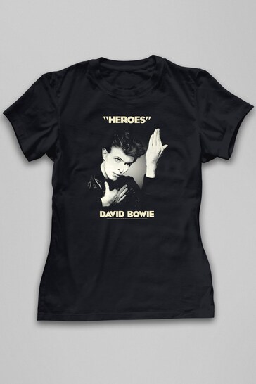 All + Every Black David Bowie Heroes Album Cover Music Women's T-Shirt