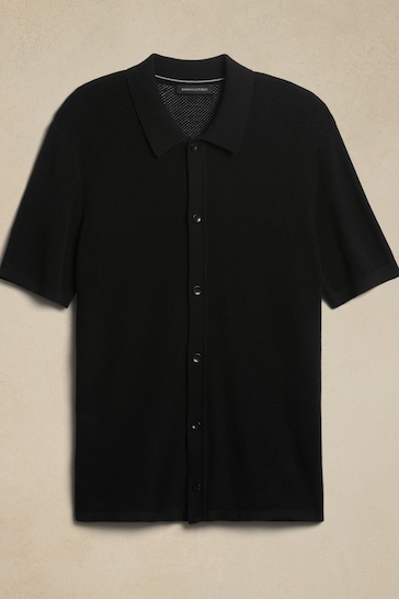 banana republic black polo