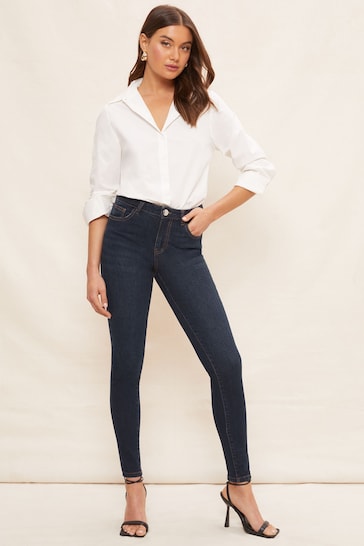 Friends Like These Dark Blue Midrise Contour Jeans