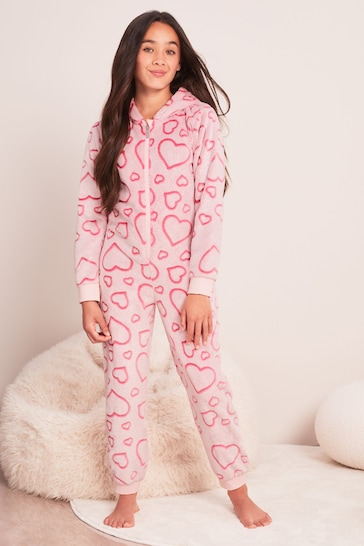 Lipsy Pink Cosy Fleece All-In-One (From 3-16yrs)