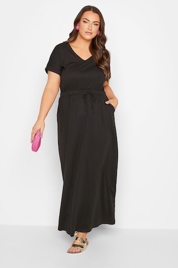 Buy Yours Curve Black Maxi Short Sleeve T-Shirt Dress from the Next UK ...