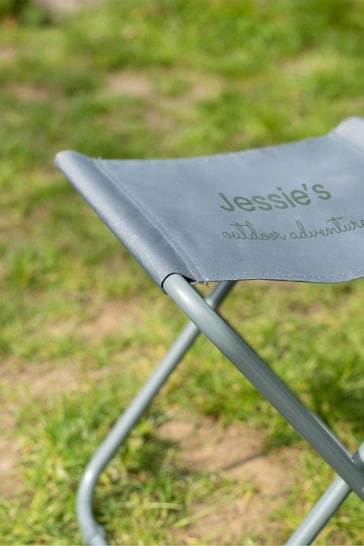Personalised Grey Camping Stool by Jonny's Sister