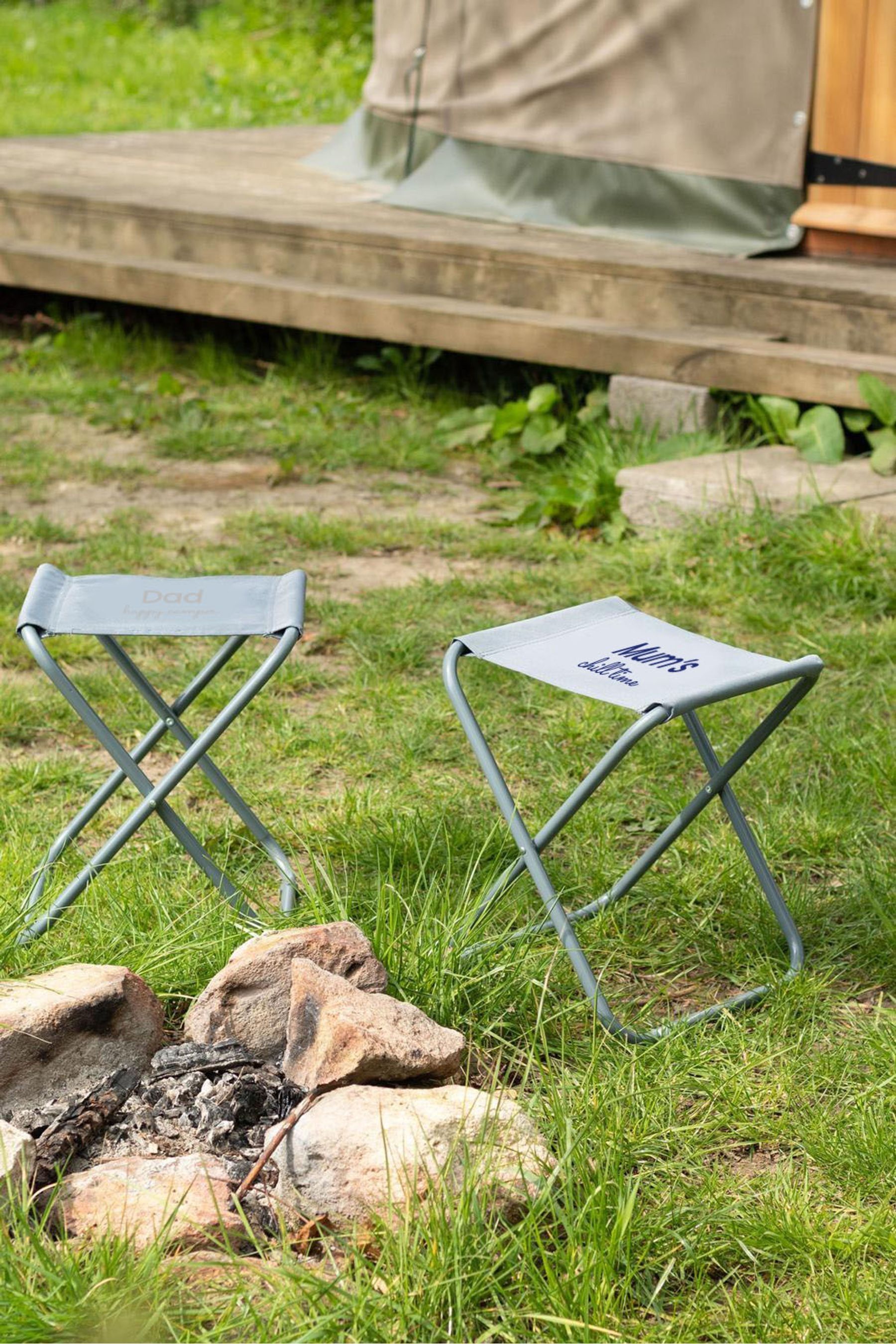 Buy Personalised Grey Camping Stool by Jonny s Sister from the
