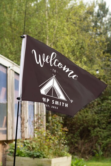 Personalised Black Camping Flag by Jonny's Sister