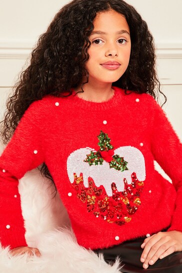 Lipsy Red Knitted Christmas Jumper