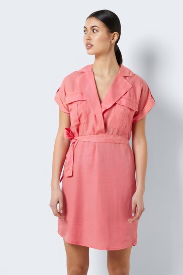 Noisy May Pink Utility Cargo TENCEL™ Shirt Dress