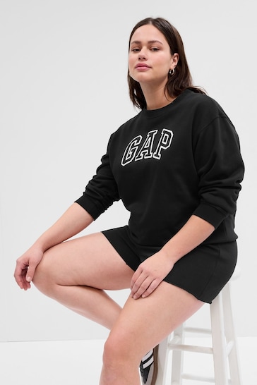 Gap Black Logo Crew Neck Sweatshirt
