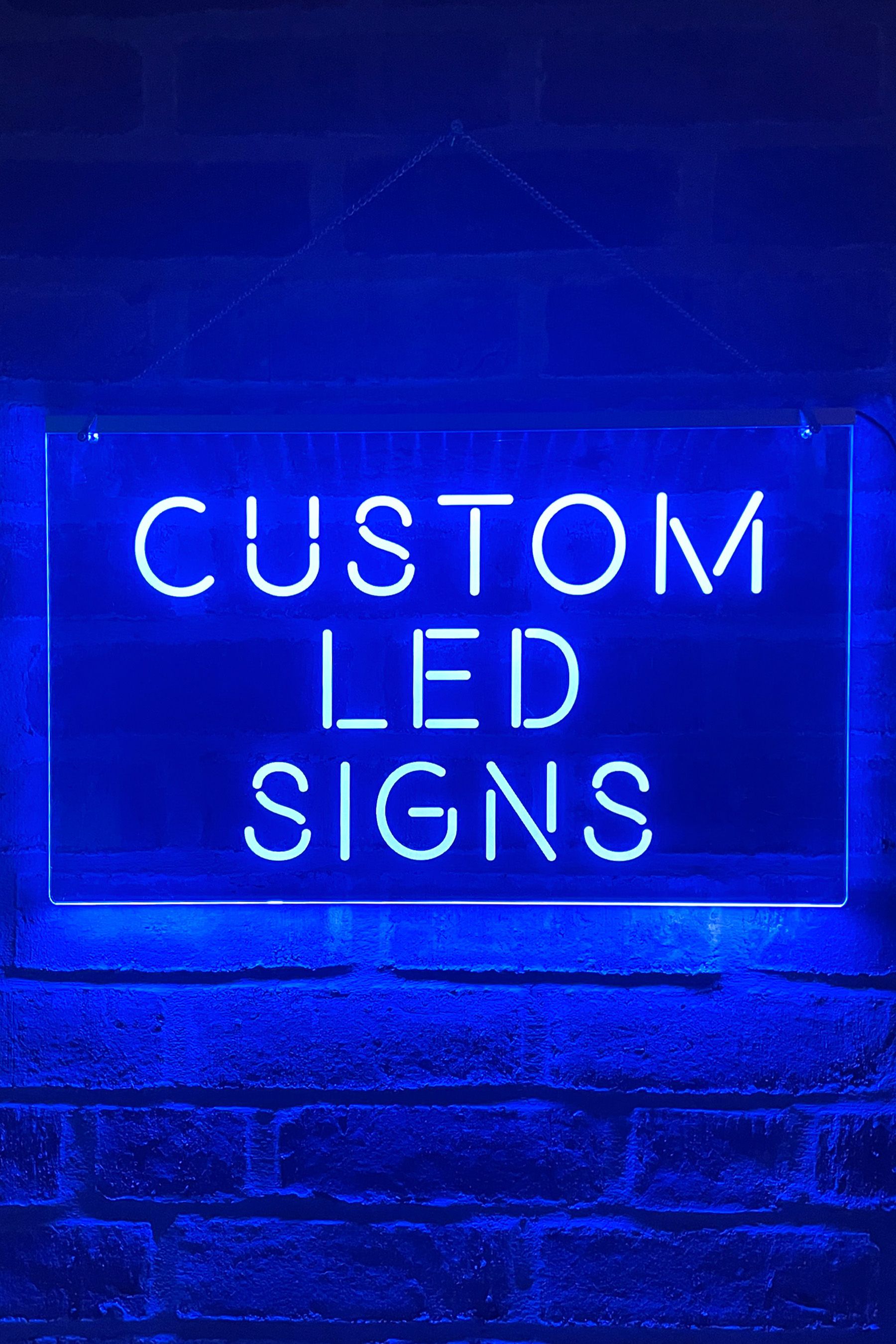 Led light on sale up signs custom