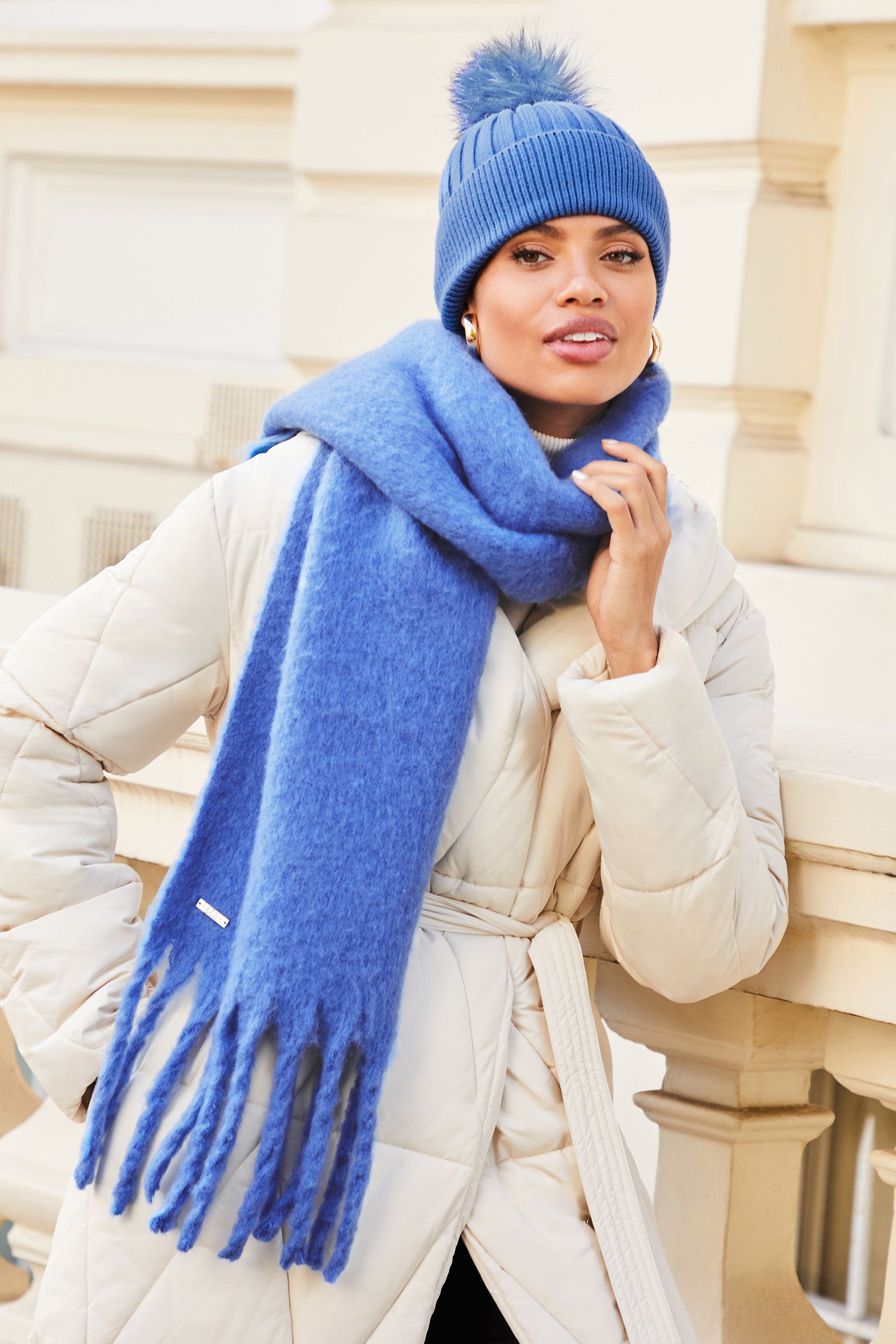 Blue scarf clearance